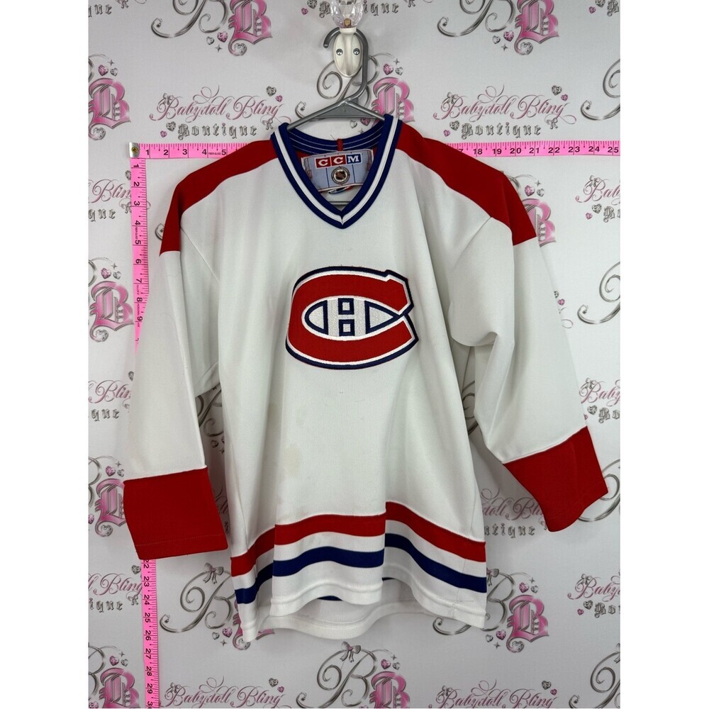 CCM jersey White Red & Blue Montreal Canadiens Youth Hockey Jersey
